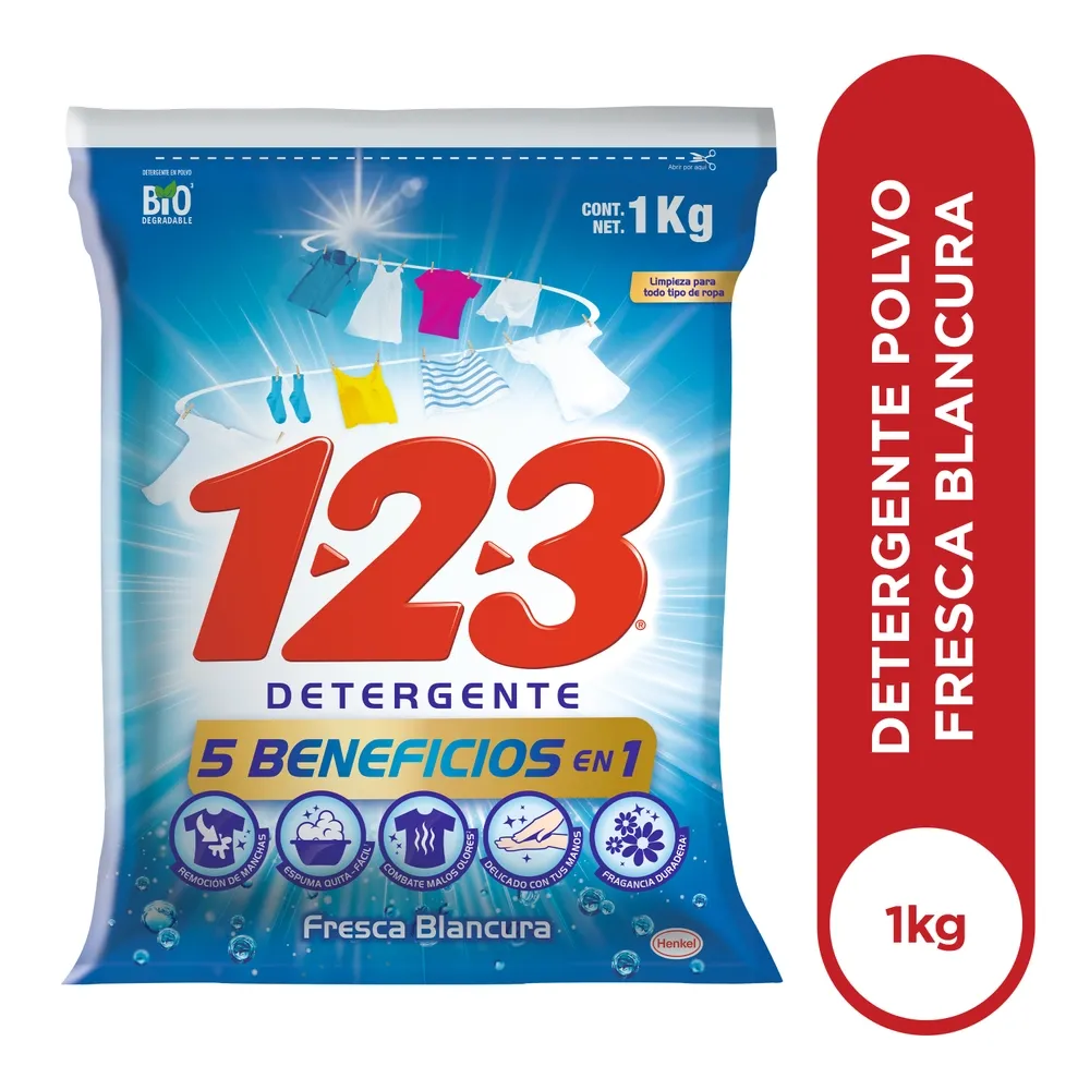 Detergente 123 Fresca Blancura
